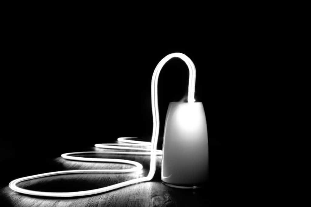 licht mit vase