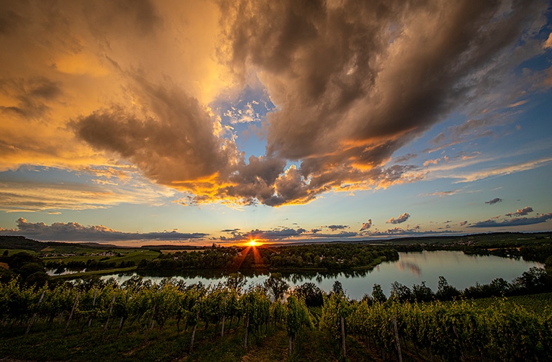 sonnenuntergang am breitenauer see
